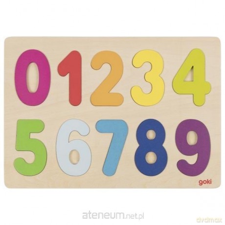 Drewniane puzzle Cyferki pastelowe