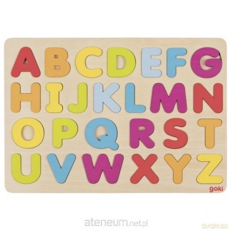 Drewniane puzzle Literki pastelowe