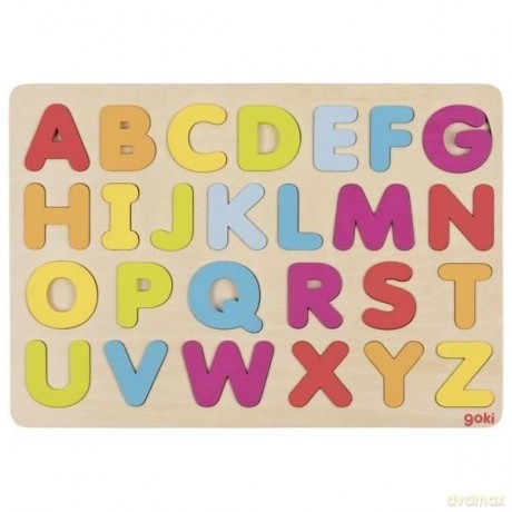 Drewniane puzzle Literki pastelowe