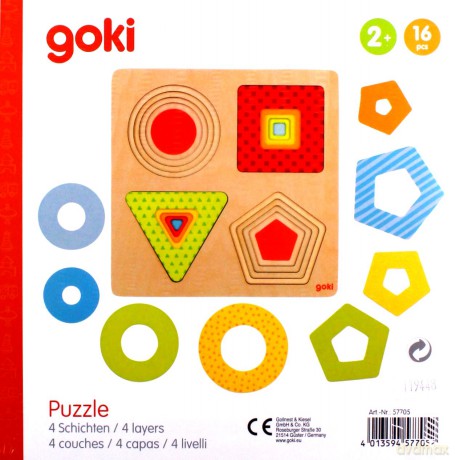 Puzzle warstwowe 4 kształty geometryczne [PUZZLE]