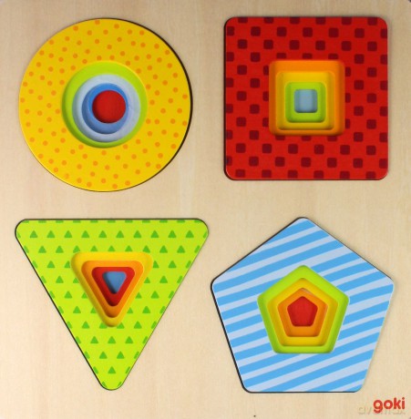 Puzzle warstwowe 4 kształty geometryczne [PUZZLE]