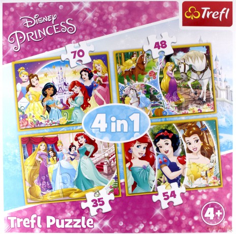 TREFL 4w1 Radosny dzień księżniczek [PUZZLE]