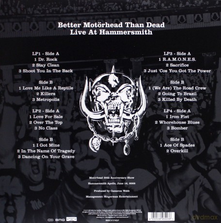Motorhead: Better Motorhead Than Dead (Live At Hammersmith) [4xWinyl]