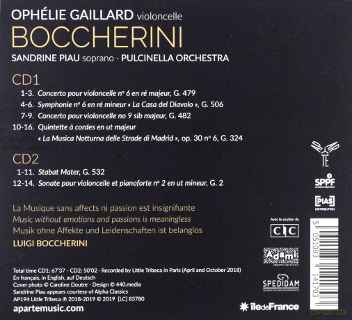 Boccherini: Stabat Mater Concertos "Pulcinella Orchestra Gailla (digipack) [2CD]