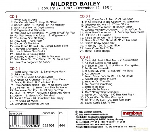 Mildred Bailey: Quadromania, Jazz Edition [4CD]