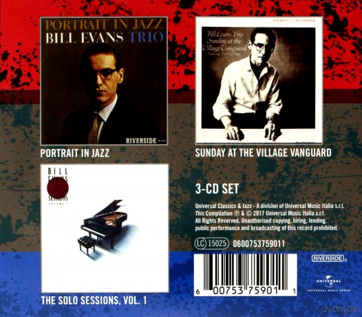 Bill Evans: 3 Essential Albums (Portrait In Jazz, Sunday At Village, Solo Session) [3CD]