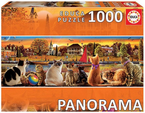 EDUCA 1000 el. Koty na nadbrzeżu Panorama [PUZZLE]
