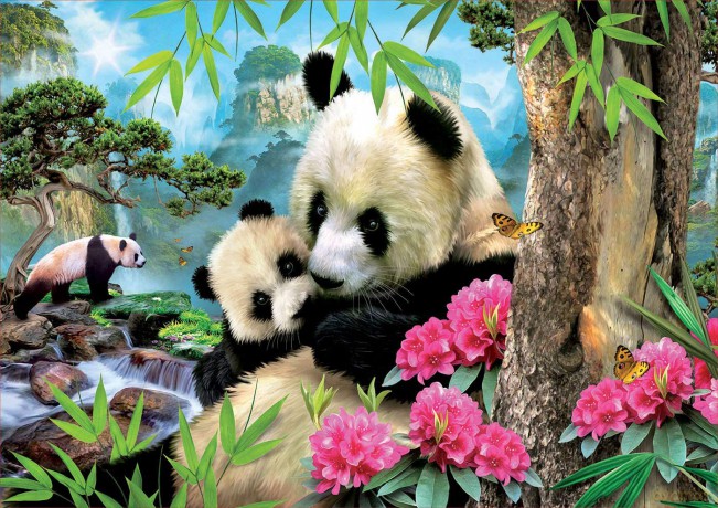 EDUCA 1000 el. Panda o poranku [PUZZLE]