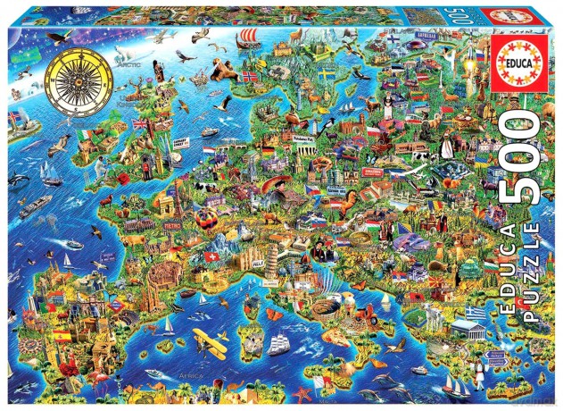 EDUCA 500 el. Mapa europejska [PUZZLE]