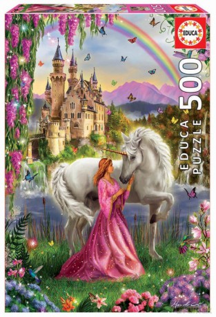 EDUCA 500 el. Wróżka i jednorożec [PUZZLE]