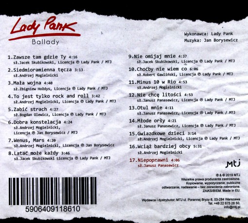 Lady Pank: Ballady [CD]