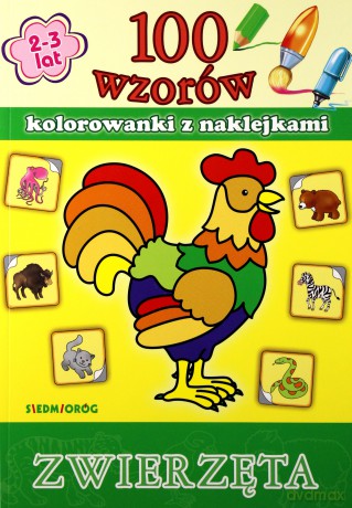 100 wzorów Kolorowanki z naklejkami Zwierzęta [KSIĄŻKA]