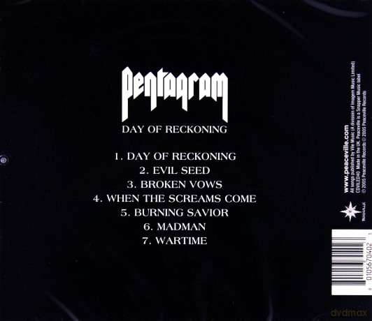 Pentagram: Day Of Reckoning [CD]