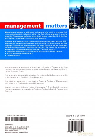 Management matters [KSIĄŻKA]