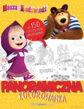 Masza i Niedźwiedź. Panoramiczna kolorowanka [KSIĄŻKA]