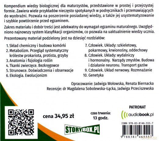 Biologia. Mega hit na maturę - Jadwiga Wołowska, Renata Biernacka [AUDIOBOOK]
