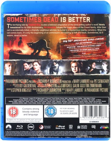 Pet Sematary (30th Anniversary Edition) (Smętarz dla zwierzaków) [Blu-Ray]