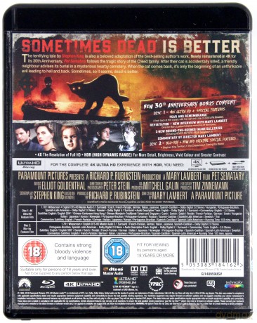 Pet Sematary (30th Anniversary Edition) (Smętarz dla zwierzaków) [Blu-Ray 4K]+[Blu-Ray]