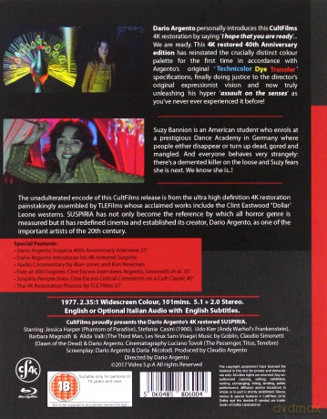 Suspiria (Odgłosy) (Special Edition) [Blu-Ray]