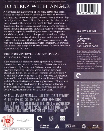 To Sleep With Anger (Spać ze złem) [Blu-Ray]