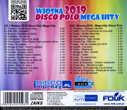 Wiosna 2019 - Disco Polo Mega Hity [2CD]