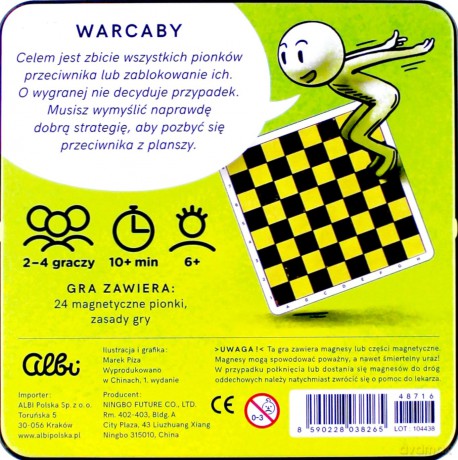 Magnetyczne Warcaby na podróż [GRA PLANSZOWA]