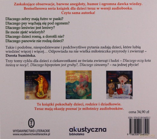 Dlaczego, dlaczego, dlaczego... oczy kota świecą w nocy, hipopotam jest gruby, ludzie ziewają - Dorota Sumińska [AUDIOBOOK]