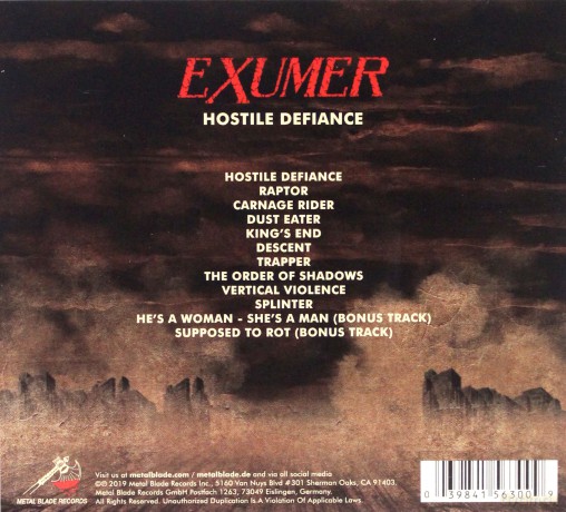 Exumer: Hostile Defiance (Limited) (digipack) [CD]