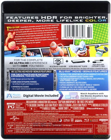 Captain Underpants: The First Epic Movie (Kapitan Majtas: Pierwszy wielki film) [Blu-Ray 4K]+[Blu-Ray]