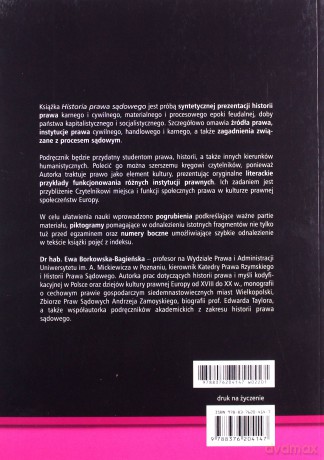 Historia prawa sądowego - Ewa Borkowska-Bagieńska [KSIĄŻKA]