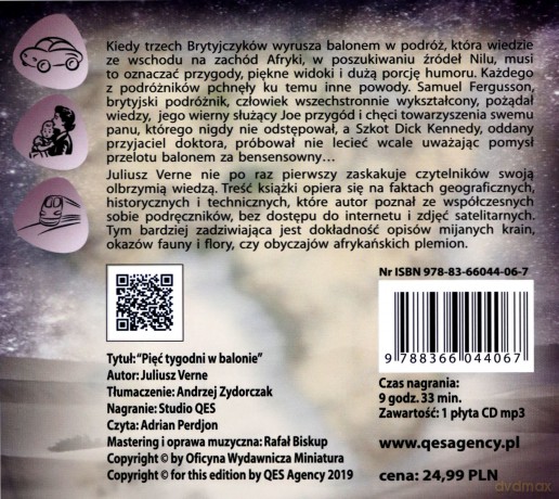 Pięć tygodni w balonie audiobook - Juliusz Verne [AUDIOBOOK]