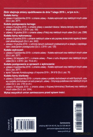 Prawo karne Zbiór przepisów st, prawny luty 2019 [KSIĄŻKA]