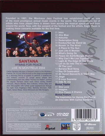 Carlos Santana: Hymns For Peace [HD-DVD]