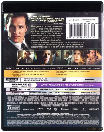 The Lincoln Lawyer (Prawnik z Lincolna) [Blu-Ray 4K]+[Blu-Ray]