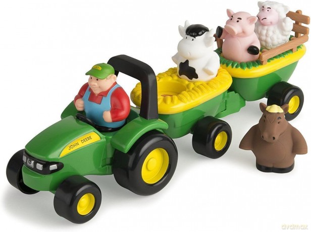 Traktor dźwiękowy ze zwierzętami John Deere