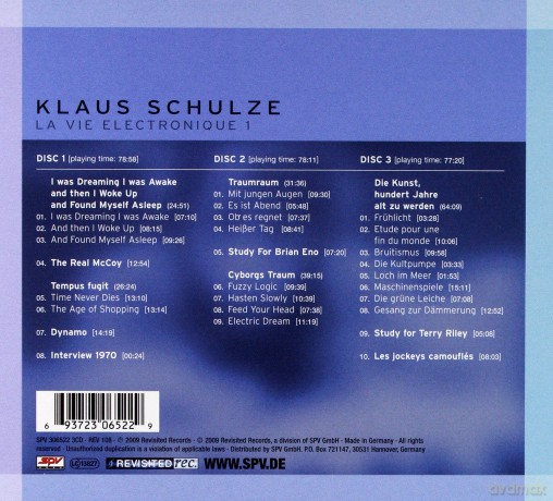 Klaus Schulze: La Vie Electronique 1 (digipack) [3CD]