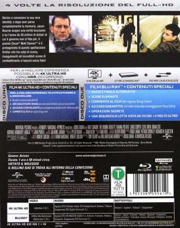 The Bourne Identity (Tożsamość Bourne'a) [Blu-Ray 4K]+[Blu-Ray]