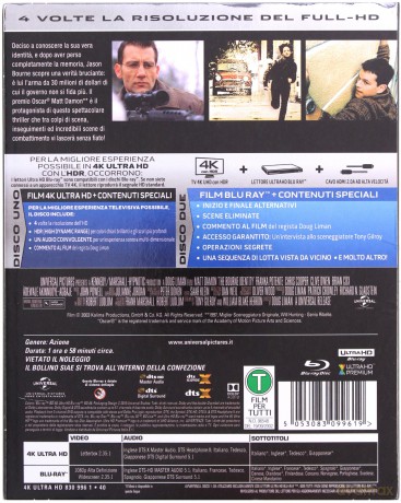 The Bourne Identity (Tożsamość Bourne'a) [Blu-Ray 4K]+[Blu-Ray]
