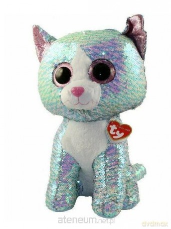 Beanie Boos Whimsy - cekinowy Kot niebieski 42 cm