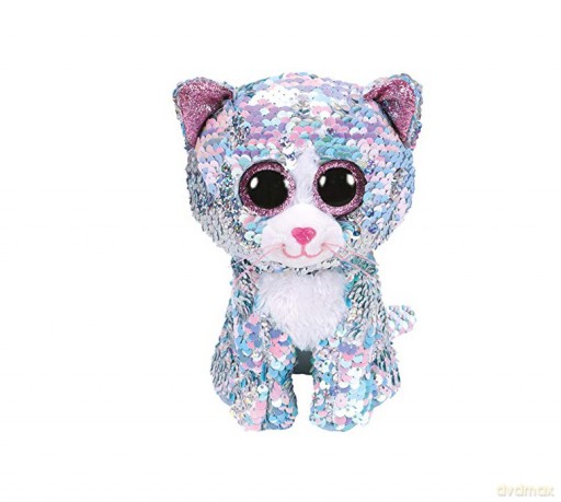 Beanie Boos Whimsy - cekinowy Kot niebieski 42 cm