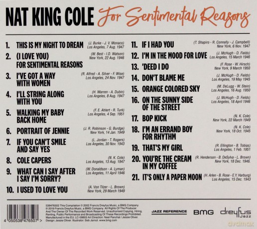Nat King Cole: For Sentimental Reasons [CD]