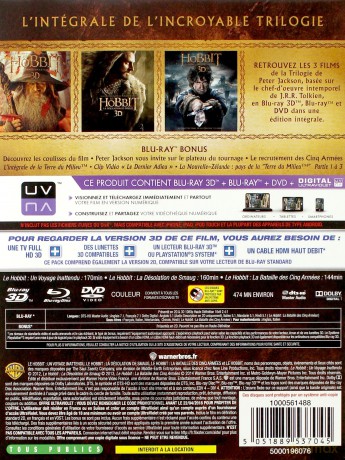 The Hobbit Trilogy 3D: The Hobbit: An Unexpected Journey / The Hobbit: The Desolation of Smaug / The Hobbit: The Battle of the Five Armies (Hobbit: Niezwykła podróż / Hobbit: Pustkowie Smauga / Hobbit: Bitwa Pieciu Armii) [BOX] [3xBlu-Ray 3D]+[6xBlu-Ray]