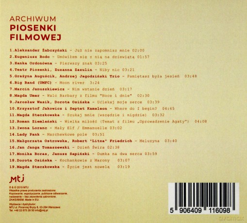 Archiwum piosenki filmowej [CD]