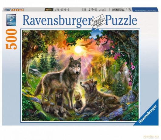 RAVENSBURGER 500 el. Wilki zachód słońca [PUZZLE]
