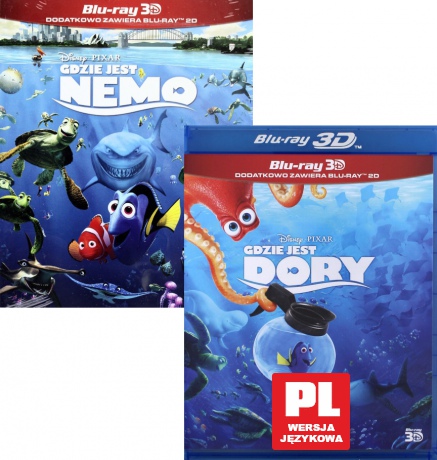 Gdzie jest Nemo? 3D / Gdzie jest Dory? 3D Pakiet (Disney) [2xBlu-Ray 3D]+[2xBlu-Ray]