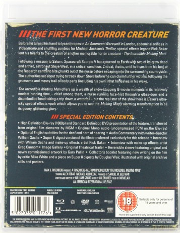 The Incredible Melting Man (Niewiarygodnie topniejący człowiek) [Blu-Ray]+[DVD]