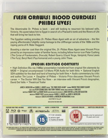 Dr Phibes Rises Again (Dr Phibes powraca) [Blu-Ray]