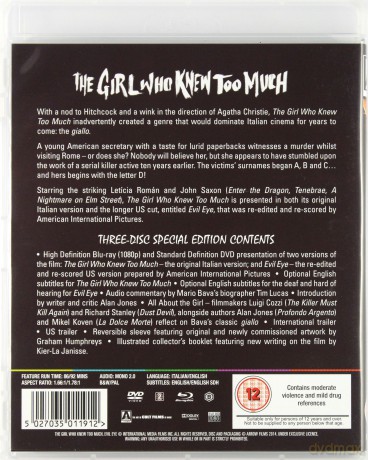 The Girl Who Knew Too Much [Blu-Ray]+[2DVD]