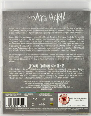 The Day Of The Jackal (Szakal) [Blu-Ray]