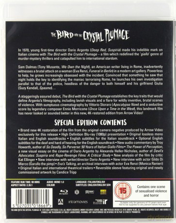 The Bird With The Crystal Plumage (Ptak o kryształowym upierzeniu) [Blu-Ray]